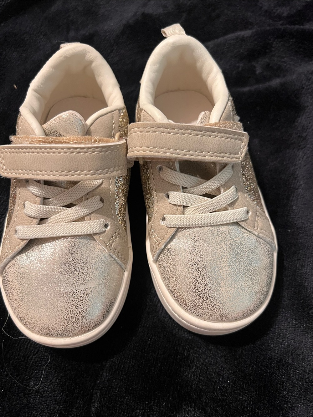 Carter's Shimmery Gold Kids Sneakers with Glitter Panels